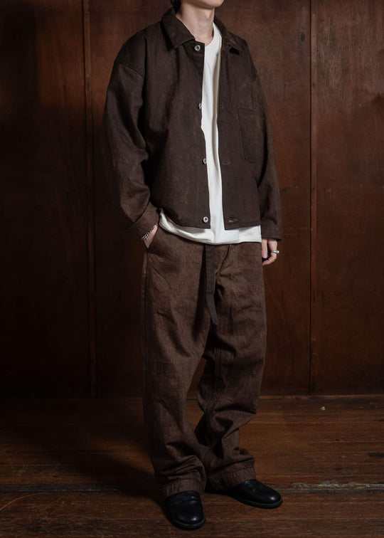 YOKO SAKAMOTO Denim Wide Trousers Kakishibu YS-24AW-53-Kakishibu