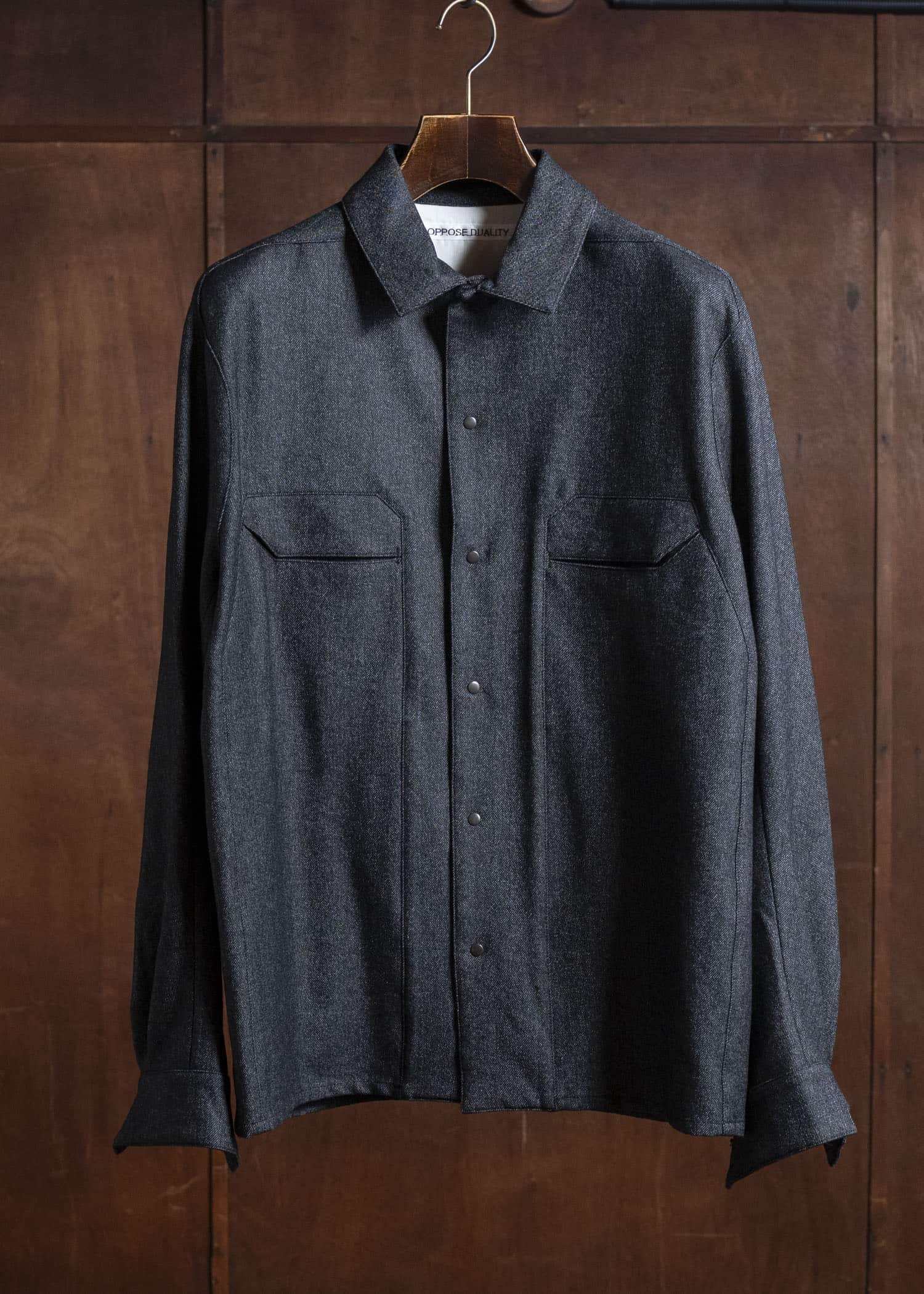 OPPOSE DUALITY OD2002SHT-25AW Panel Shirts Wool Black