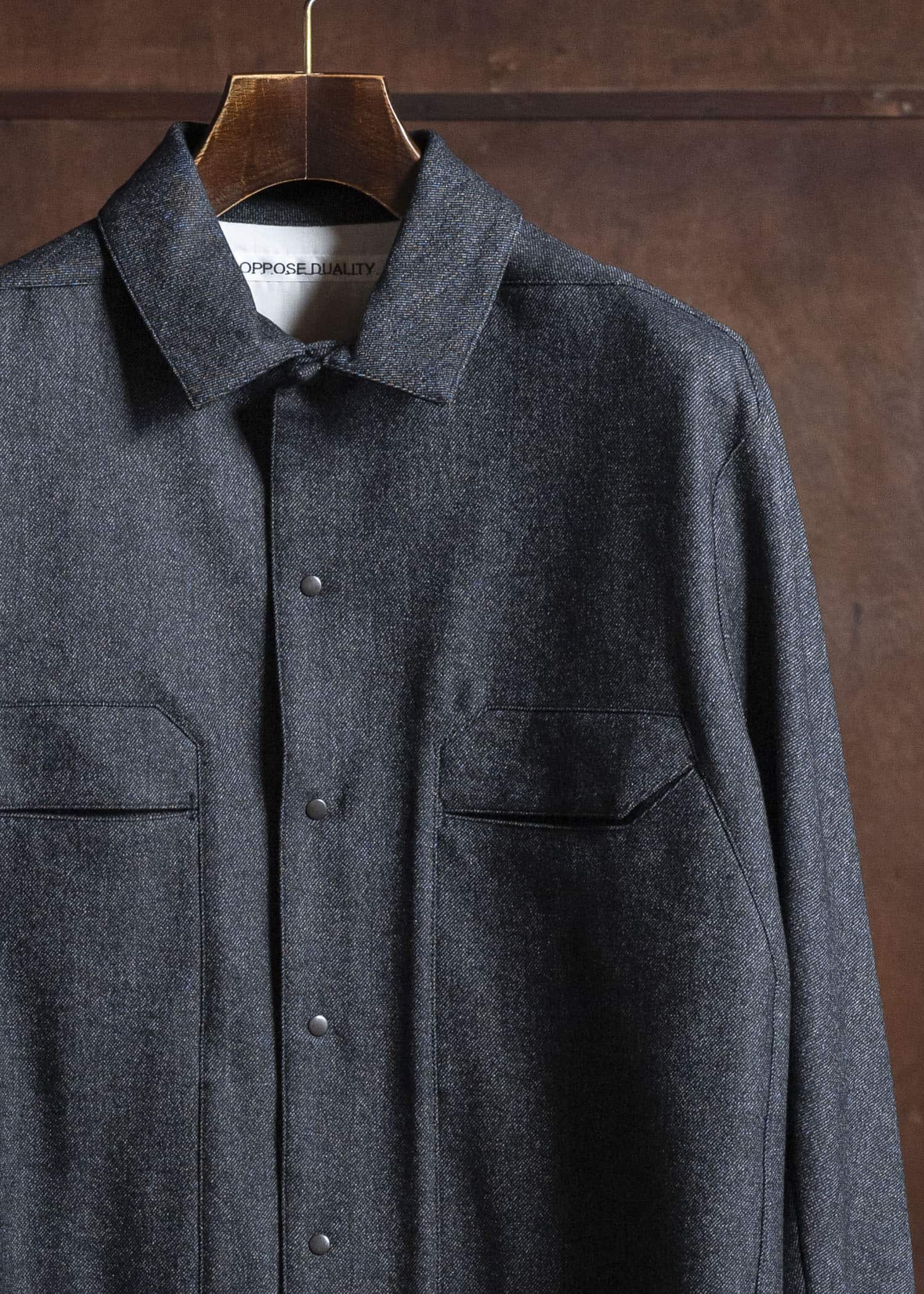 OPPOSE DUALITY OD2002SHT-25AW Panel Shirts Wool Black