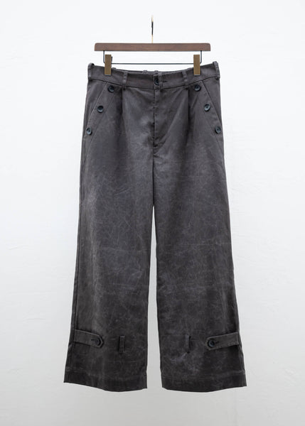 Peng Tai WAXED COTTON HEM-ADJUSTABLE TROUSERS