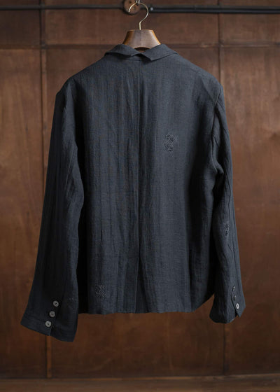 Professor.E 0222 / BLAZER 25SS-FM-JKT-01-FRAYED BLACK