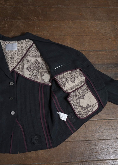 Professor.E 0222 / BLAZER 25SS-FM-JKT-01-FRAYED BLACK