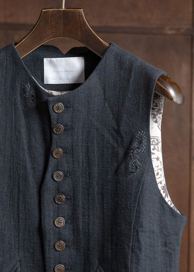 Professor.E 0222 /VEST 25SS-FM-VST-01-FRAYED BLACK