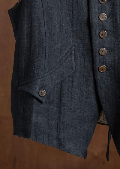 Professor.E 0222 /VEST 25SS-FM-VST-01-FRAYED BLACK