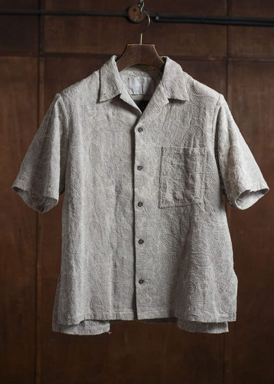 Professor.E FRAYED SHIRT 25SS-FM-SSH-01-NATURAL DYED GRAY