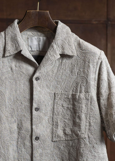 Professor.E FRAYED SHIRT 25SS-FM-SSH-01-NATURAL DYED GRAY