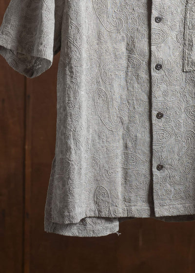 Professor.E FRAYED SHIRT 25SS-FM-SSH-01-NATURAL DYED GRAY