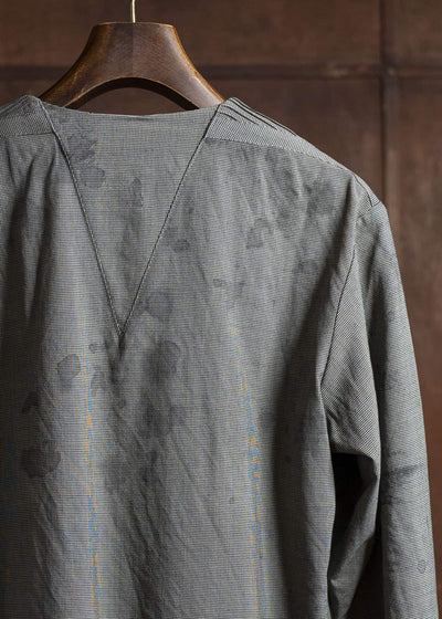 Professor.E DOUBLE-BREASTED COLLARLESS SHIRT 25SS-FM-LSH-01-TAINTED CHECK