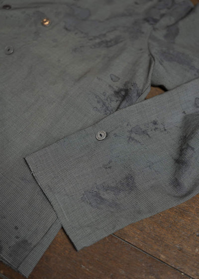 Professor.E DOUBLE-BREASTED COLLARLESS SHIRT 25SS-FM-LSH-01-TAINTED CHECK