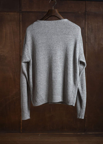 Taiga Takahashi Lot.502-Light Gray Varsity Letterman Sweater Light Gray