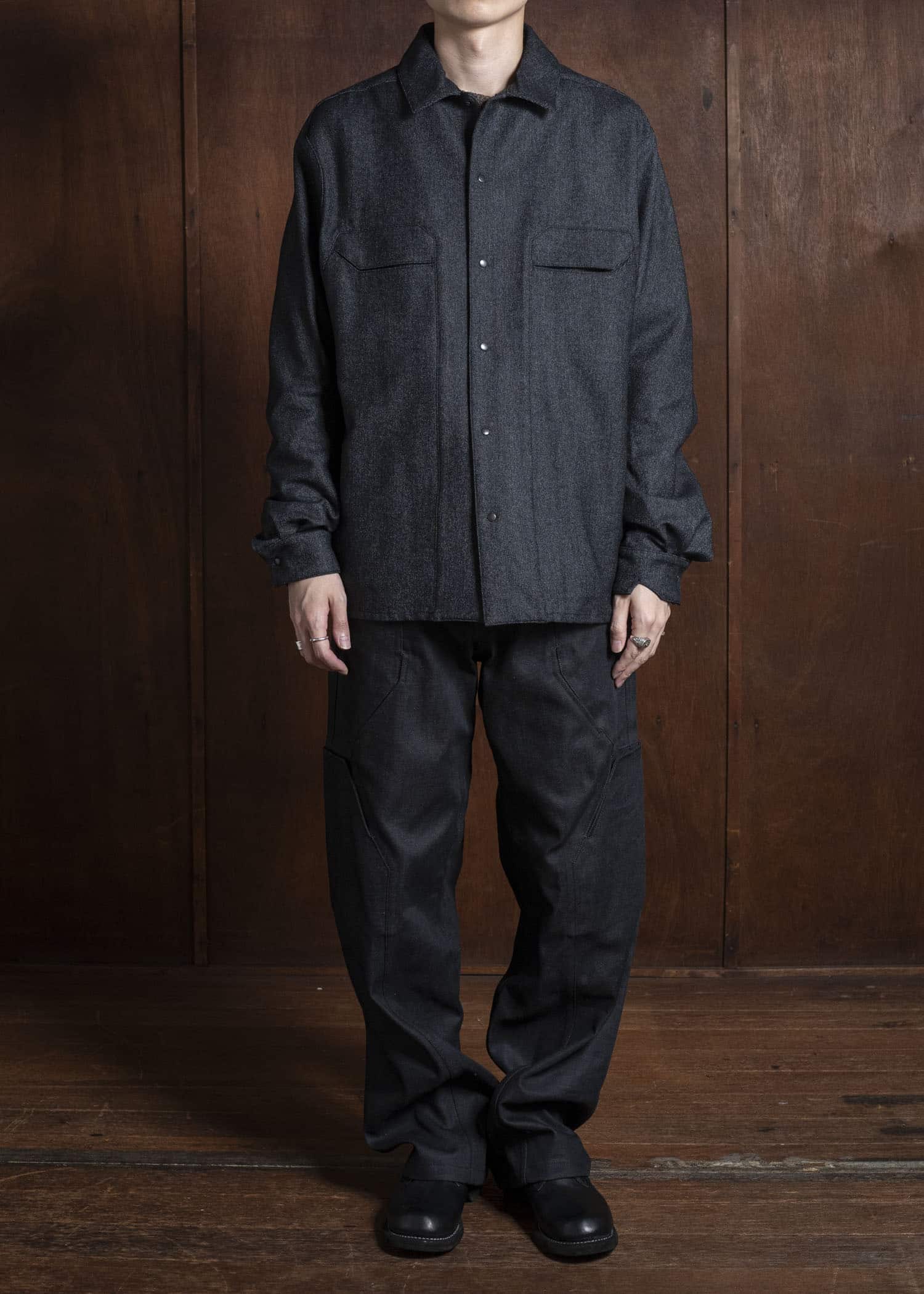 OPPOSE DUALITY OD2002SHT-25AW Panel Shirts Wool Black