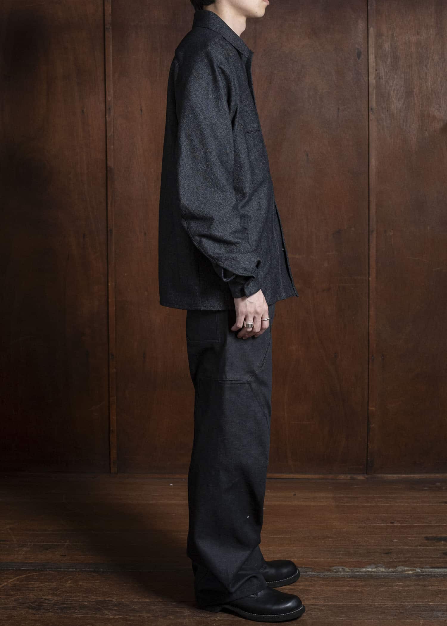 OPPOSE DUALITY OD2002SHT-25AW Panel Shirts Wool Black