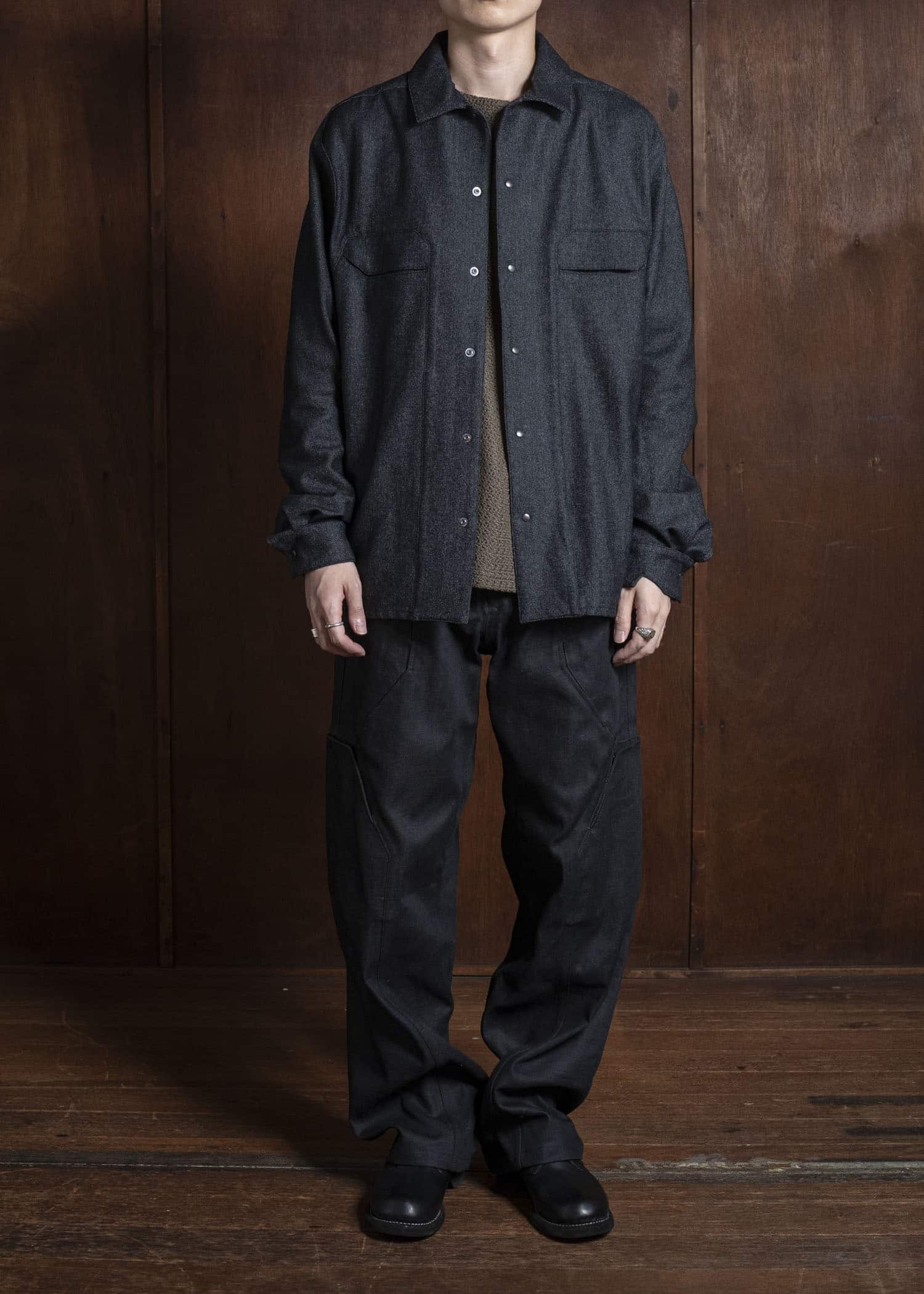OPPOSE DUALITY OD2002SHT-25AW Panel Shirts Wool Black