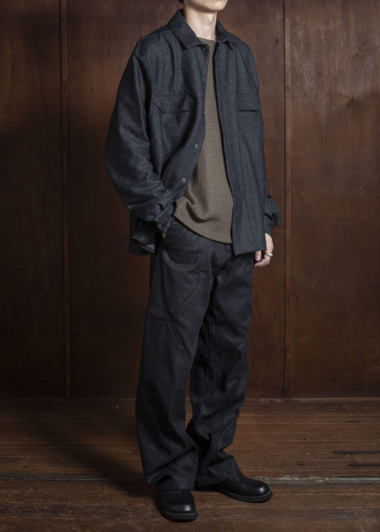 OPPOSE DUALITY OD2002SHT-25AW Panel Shirts Wool Black