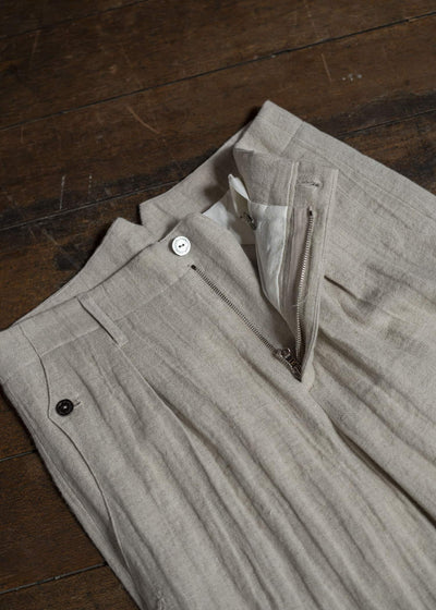 Professor.E 0222 / PANTS 25SS-FM-TRL-01-FRAYED BEIGE