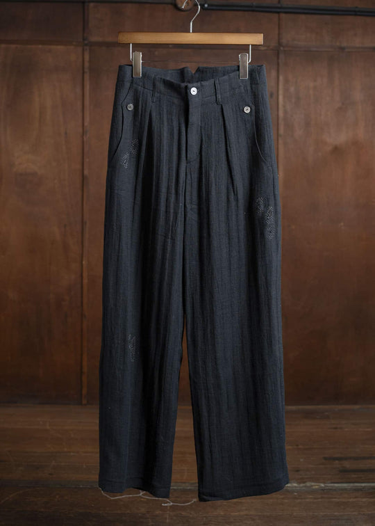 Professor.E 0222 / PANTS 25SS-FM-TRL-01-FRAYED BLACK