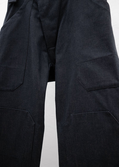 JAN-JAN VAN ESSCHE "TROUSERS#75" WORKWEAR STYLE TROUSERS ANTHRACITE FINE COTTON DENIM