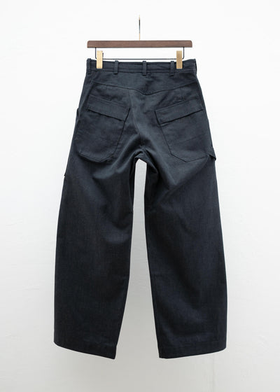 JAN-JAN VAN ESSCHE "TROUSERS#75" WORKWEAR STYLE TROUSERS ANTHRACITE FINE COTTON DENIM