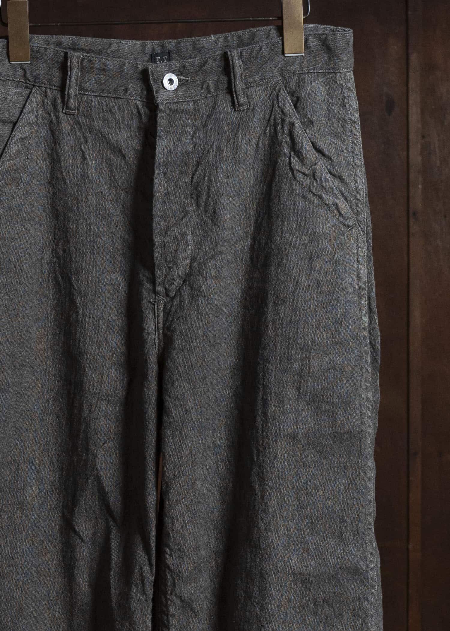 Taiga Takahashi Lot.222-Sumi Painter Pants with Buckle Sumi