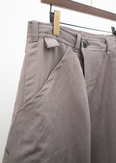 JAN-JAN VAN ESSCHE "TROUSERS#75" WORKWEAR STYLE TROUSERS DOVE WOOL LINEN TWILL