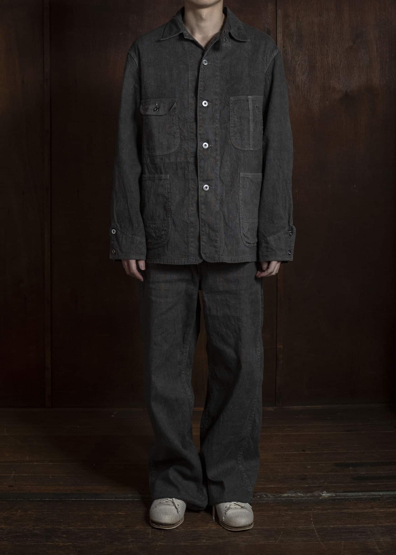 Taiga Takahashi Lot.222-Sumi Painter Pants with Buckle Sumi