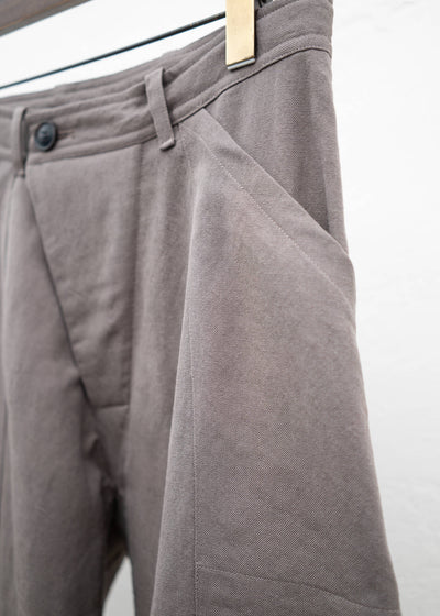 JAN-JAN VAN ESSCHE "TROUSERS#75" WORKWEAR STYLE TROUSERS DOVE WOOL LINEN TWILL