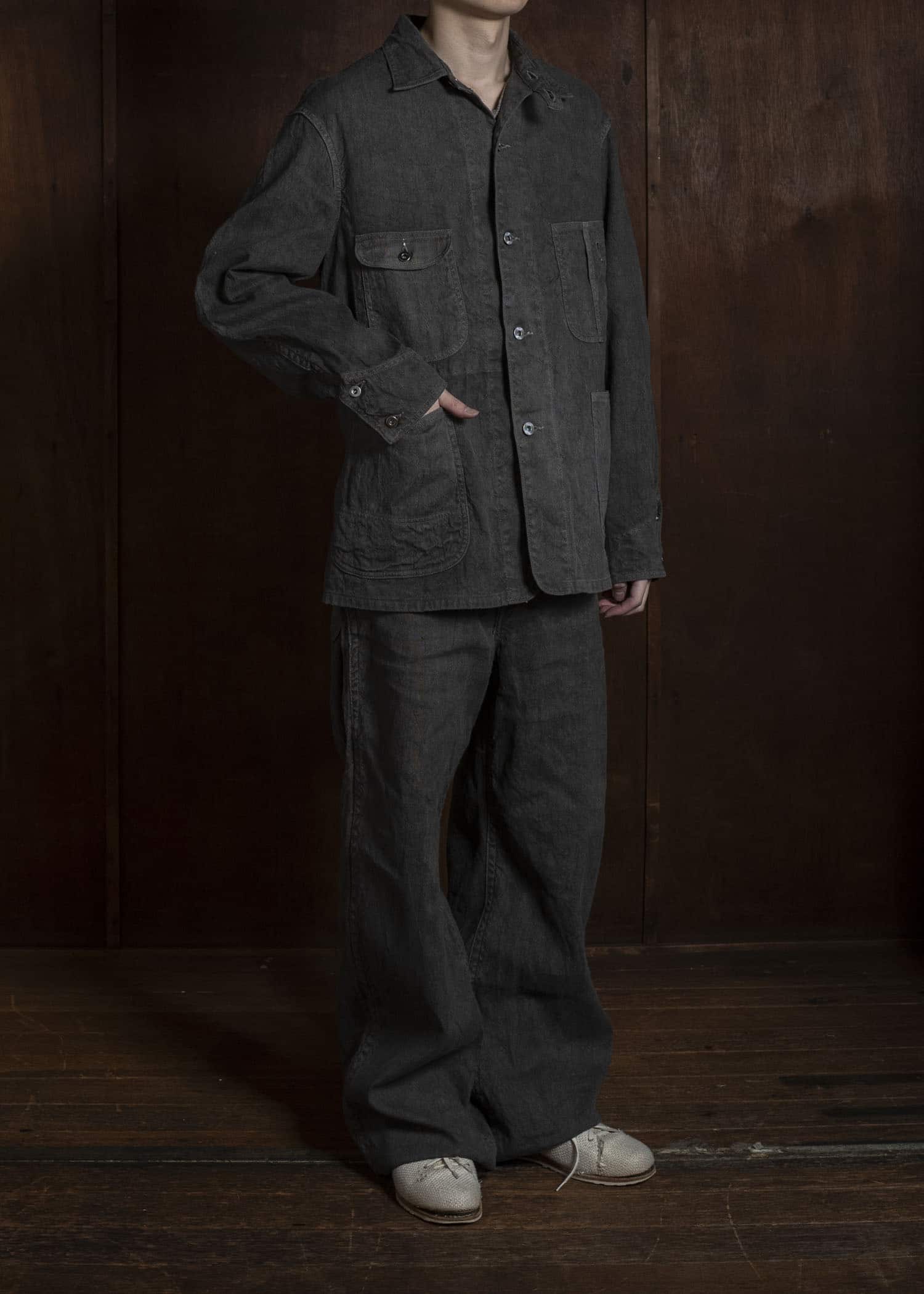 Taiga Takahashi Lot.222-Sumi Painter Pants with Buckle Sumi