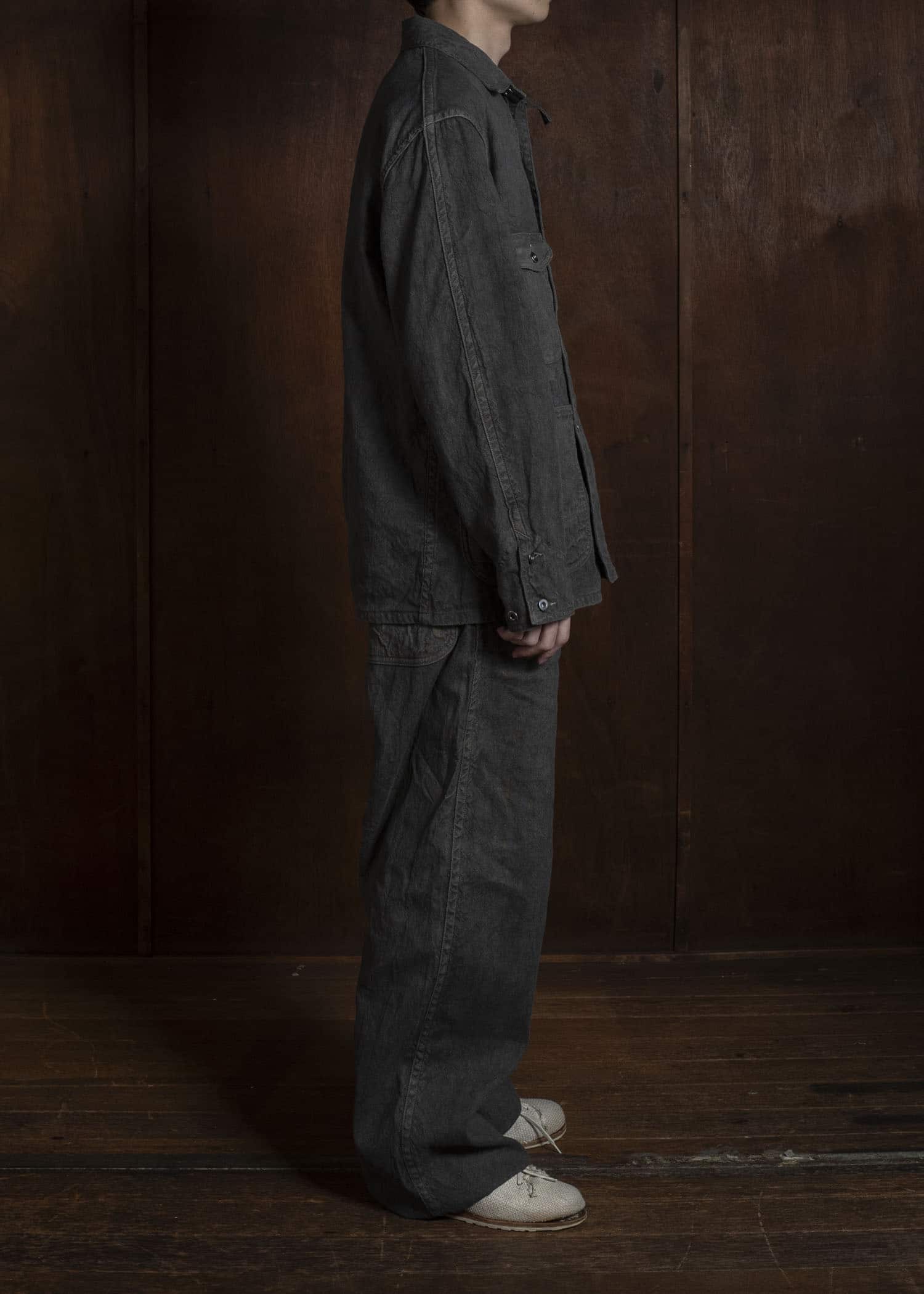 Taiga Takahashi Lot.328-Sumi Coverall Jacket with Chinstrap Sumi