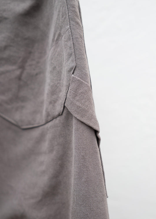 JAN-JAN VAN ESSCHE "TROUSERS#75" WORKWEAR STYLE TROUSERS DOVE WOOL LINEN TWILL