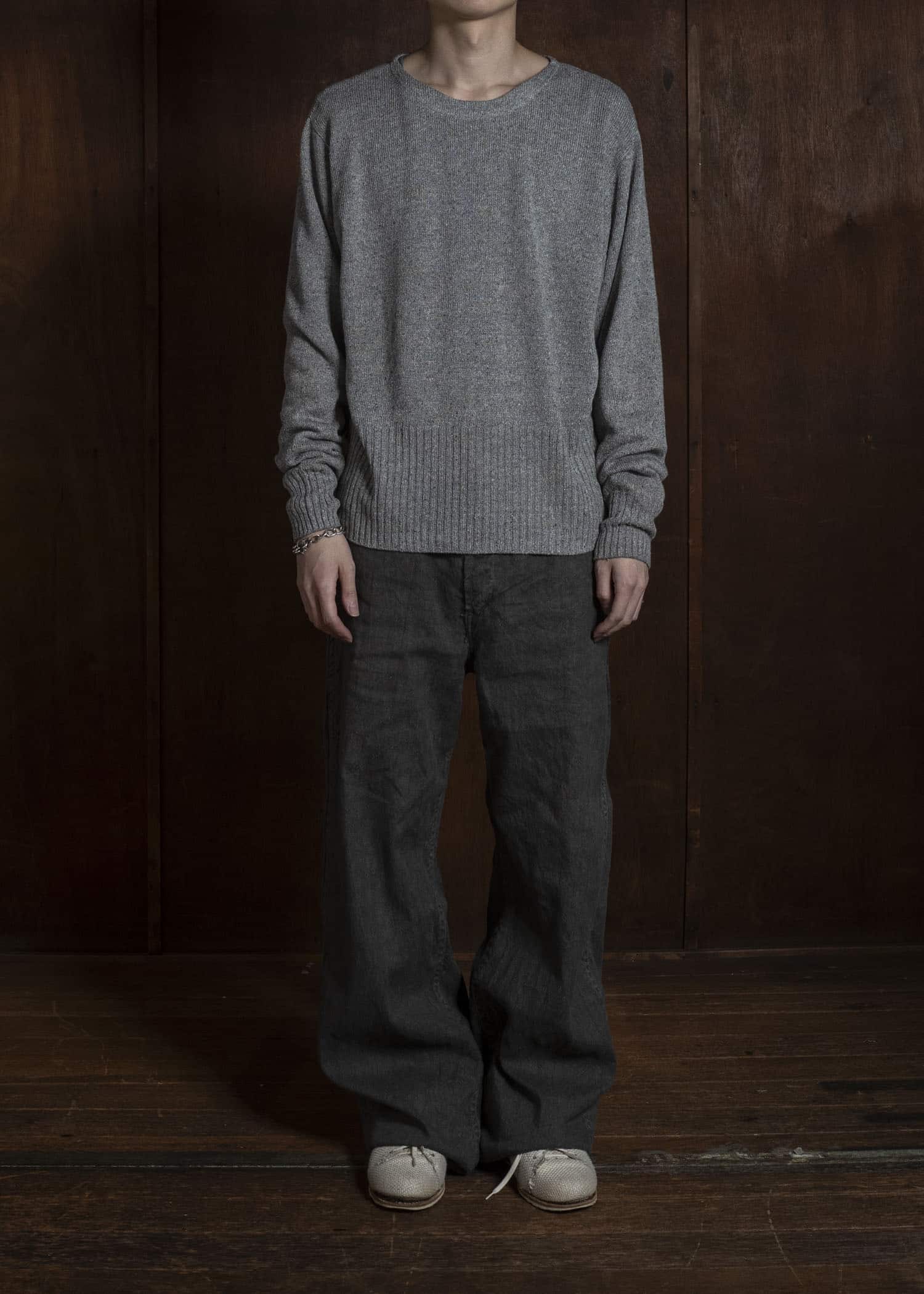 Taiga Takahashi Lot.502-Light Gray Varsity Letterman Sweater Light Gray