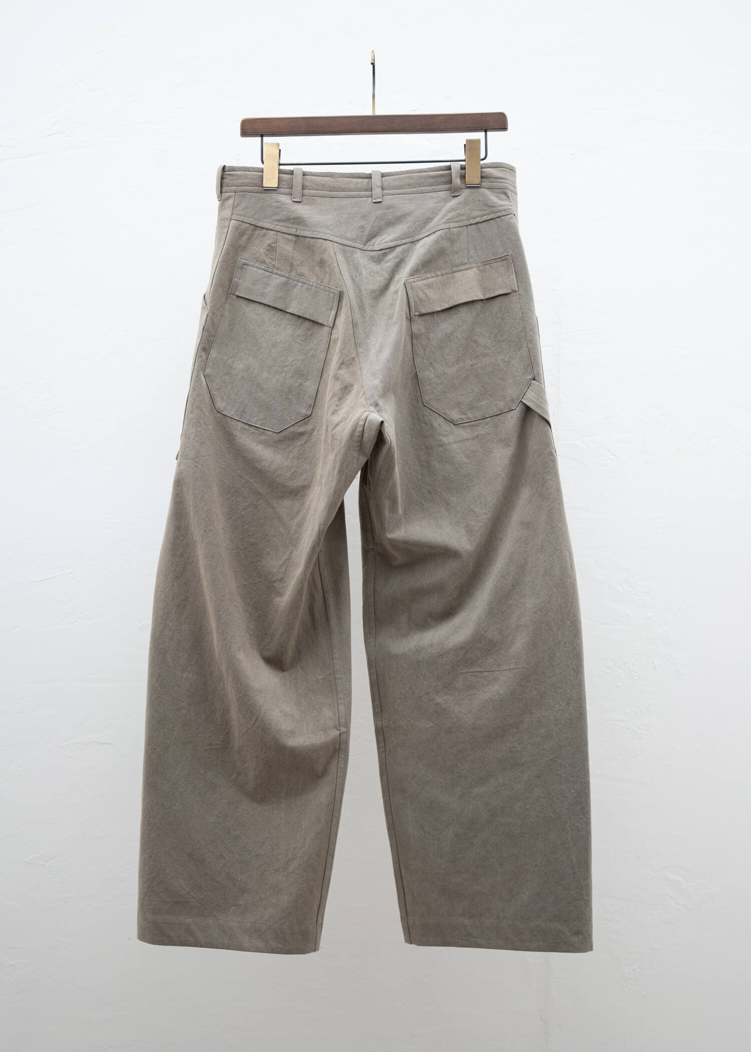 JAN-JAN VAN ESSCHE ""TROUSERS#75"" WORKWEAR STYLE TROUSERS COFFEE BINCHOTAN FINE CANVAS