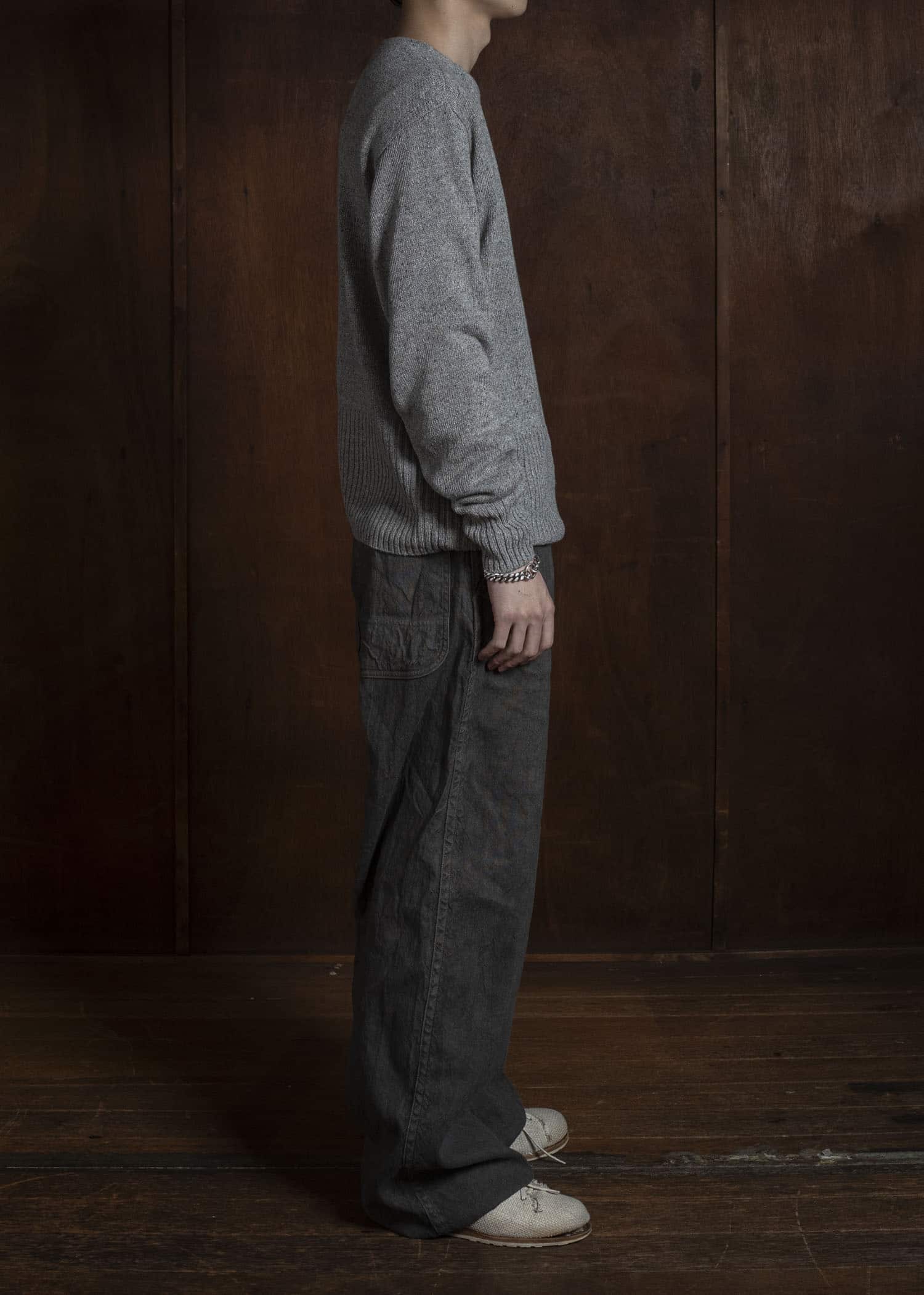 Taiga Takahashi Lot.502-Light Gray Varsity Letterman Sweater Light Gray