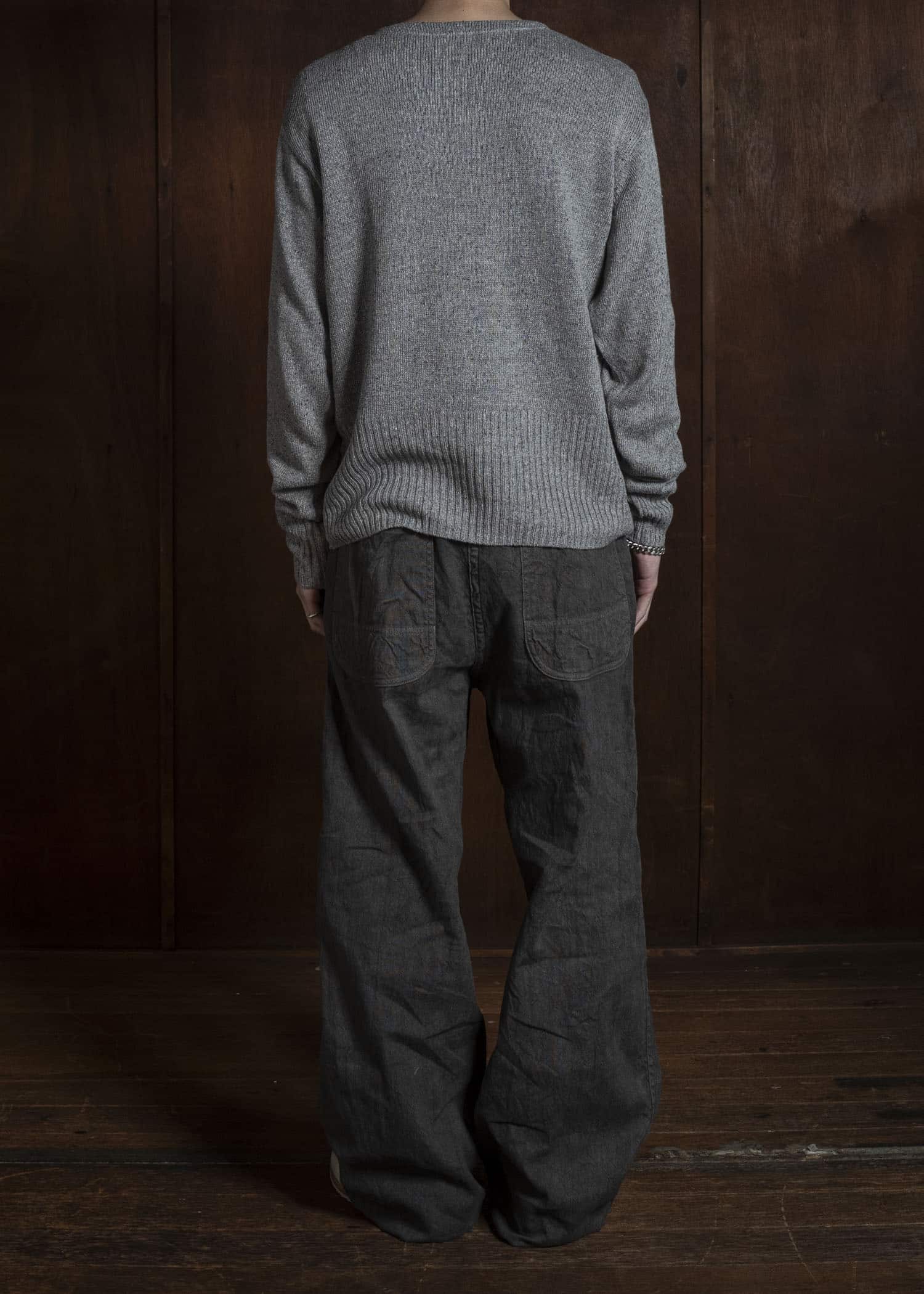 Taiga Takahashi Lot.502-Light Gray Varsity Letterman Sweater Light Gray