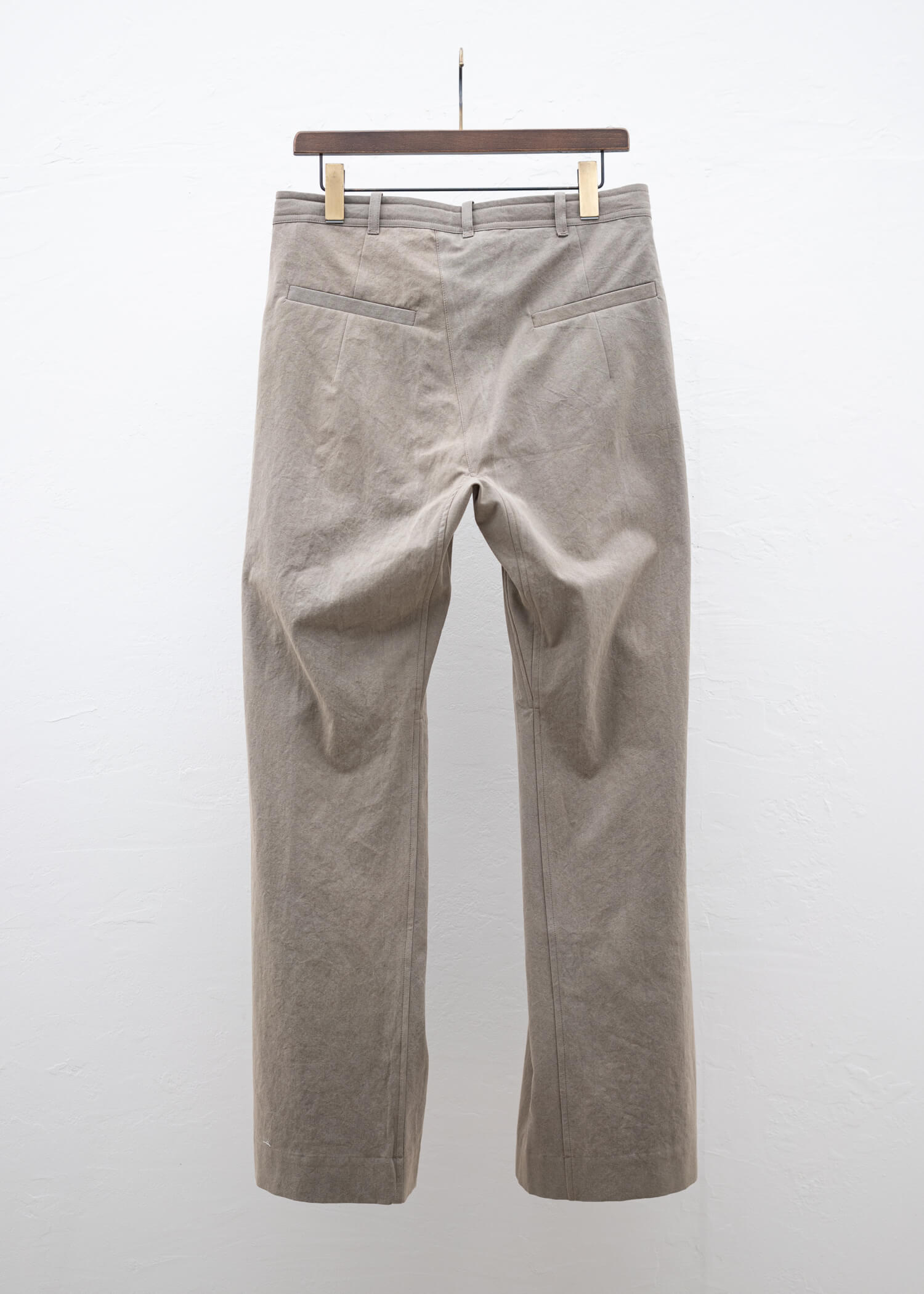 JAN-JAN VAN ESSCHE ”TROUSERS#76" EXTRA WIDE PLEATED TROUSERS COFFEE BINCHOTAN FINE CANVAS