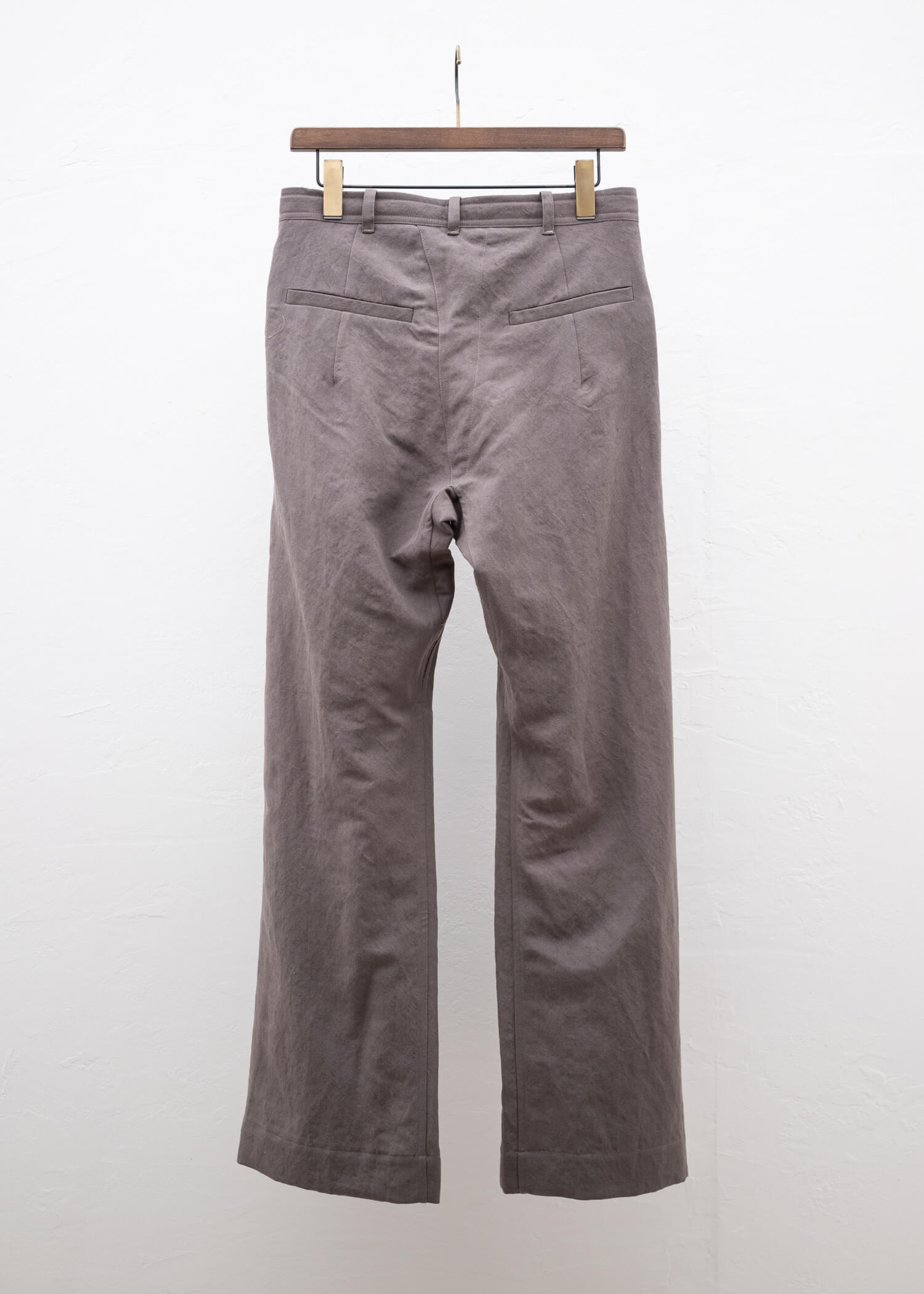 JAN-JAN VAN ESSCHE "TROUSERS#76" EXTRA WIDE PLEATED TROUSERS DOVE WOOL LINEN TWILL