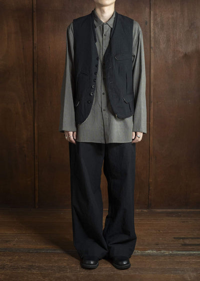 KLASICA 25F-GLT-B12 JEUNET - ax Square Shaped Loose Vest COAL BLACK