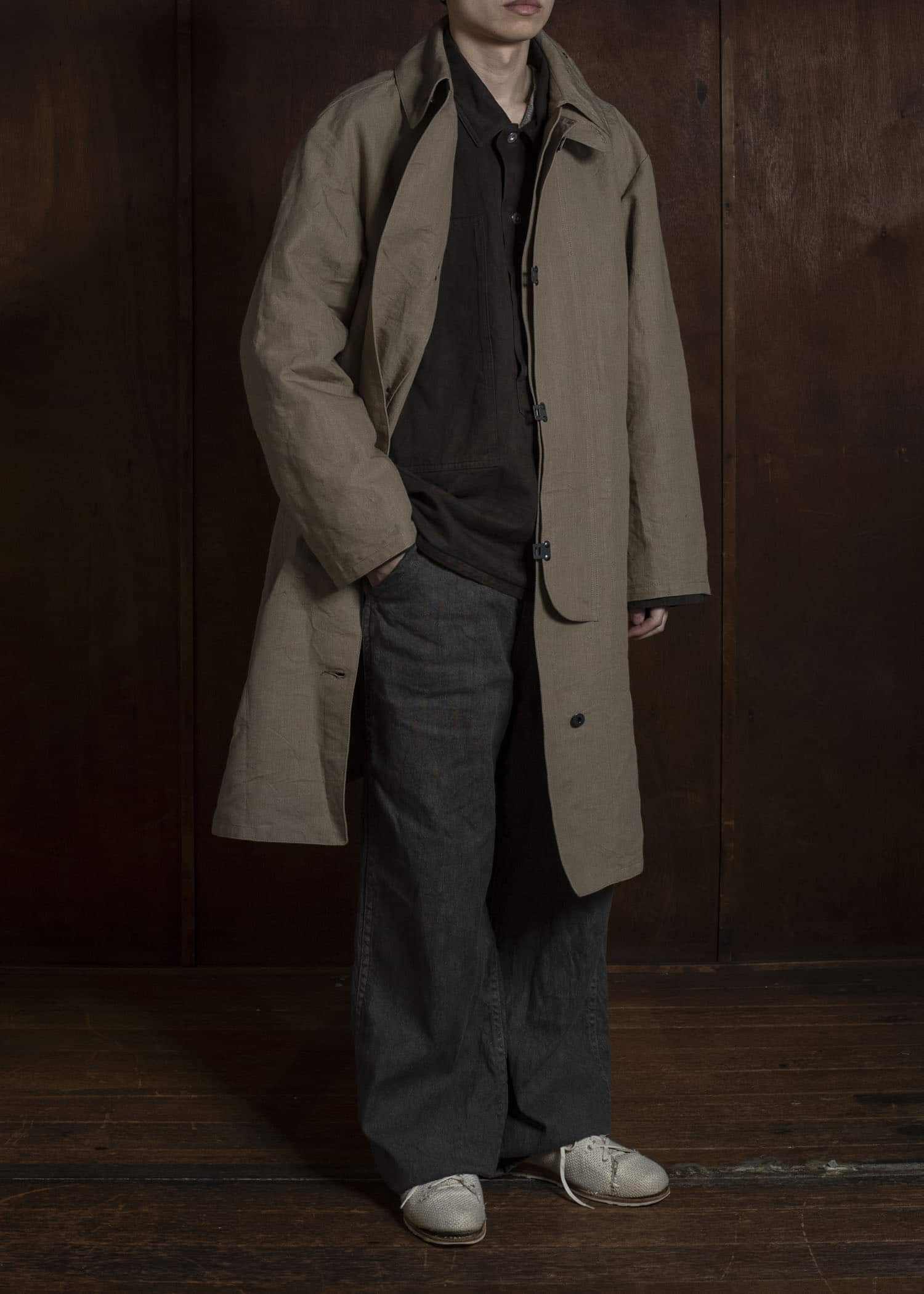 Taiga Takahashi Lot.411-Beige M-1918 Rain Coat Beige