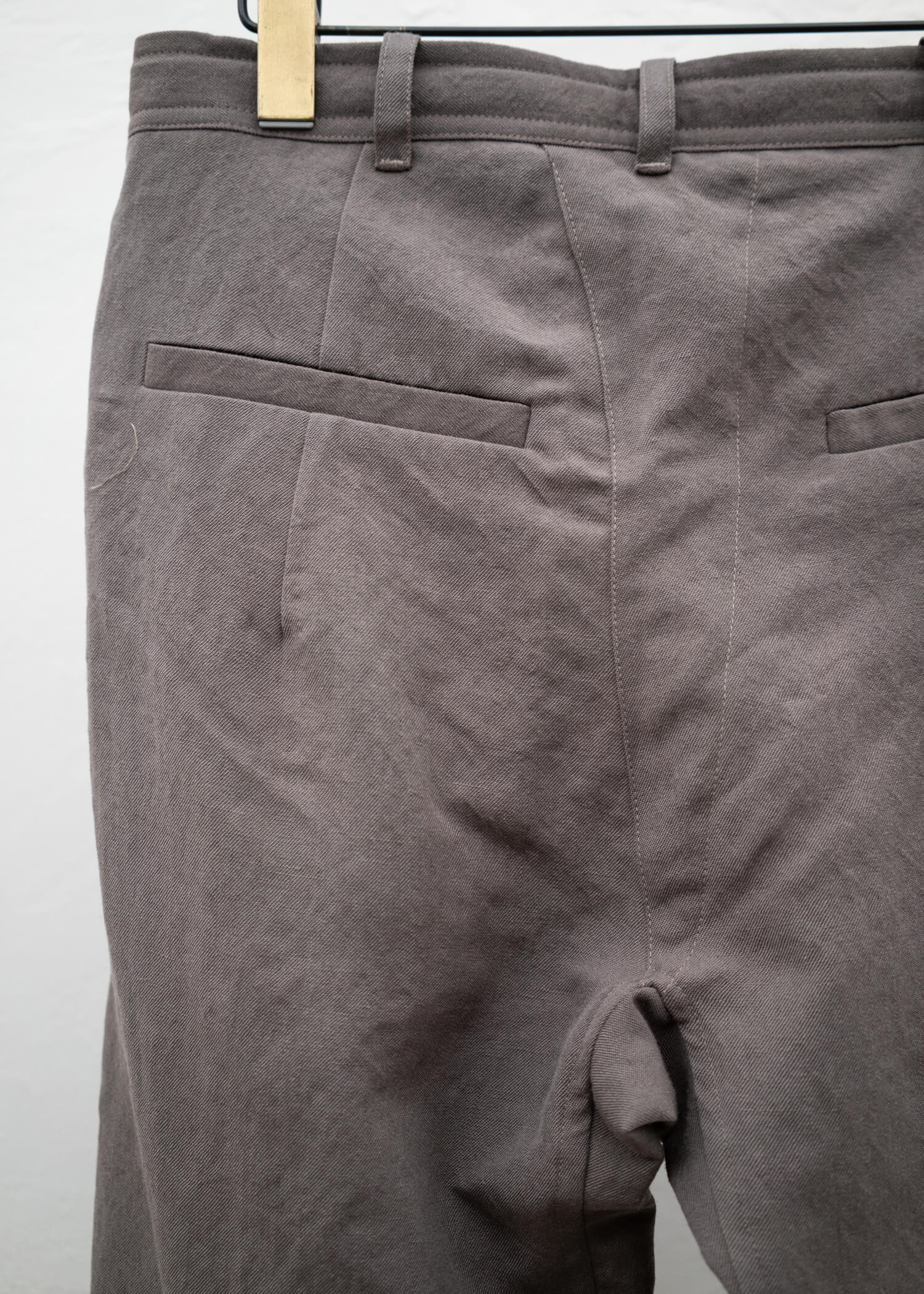 JAN-JAN VAN ESSCHE "TROUSERS#76" EXTRA WIDE PLEATED TROUSERS DOVE WOOL LINEN TWILL