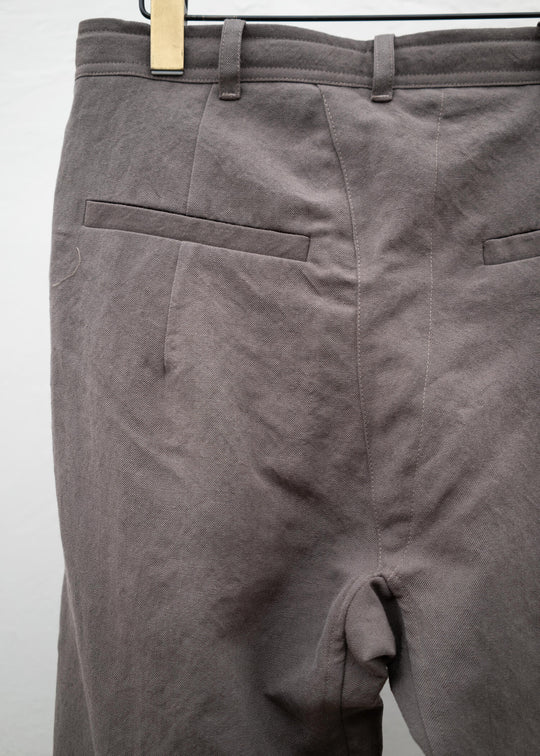 JAN-JAN VAN ESSCHE "TROUSERS#76" EXTRA WIDE PLEATED TROUSERS DOVE WOOL LINEN TWILL