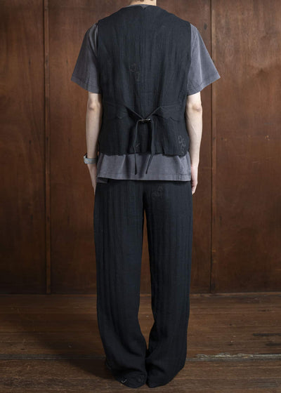 Professor.E 0222 /VEST 25SS-FM-VST-01-FRAYED BLACK