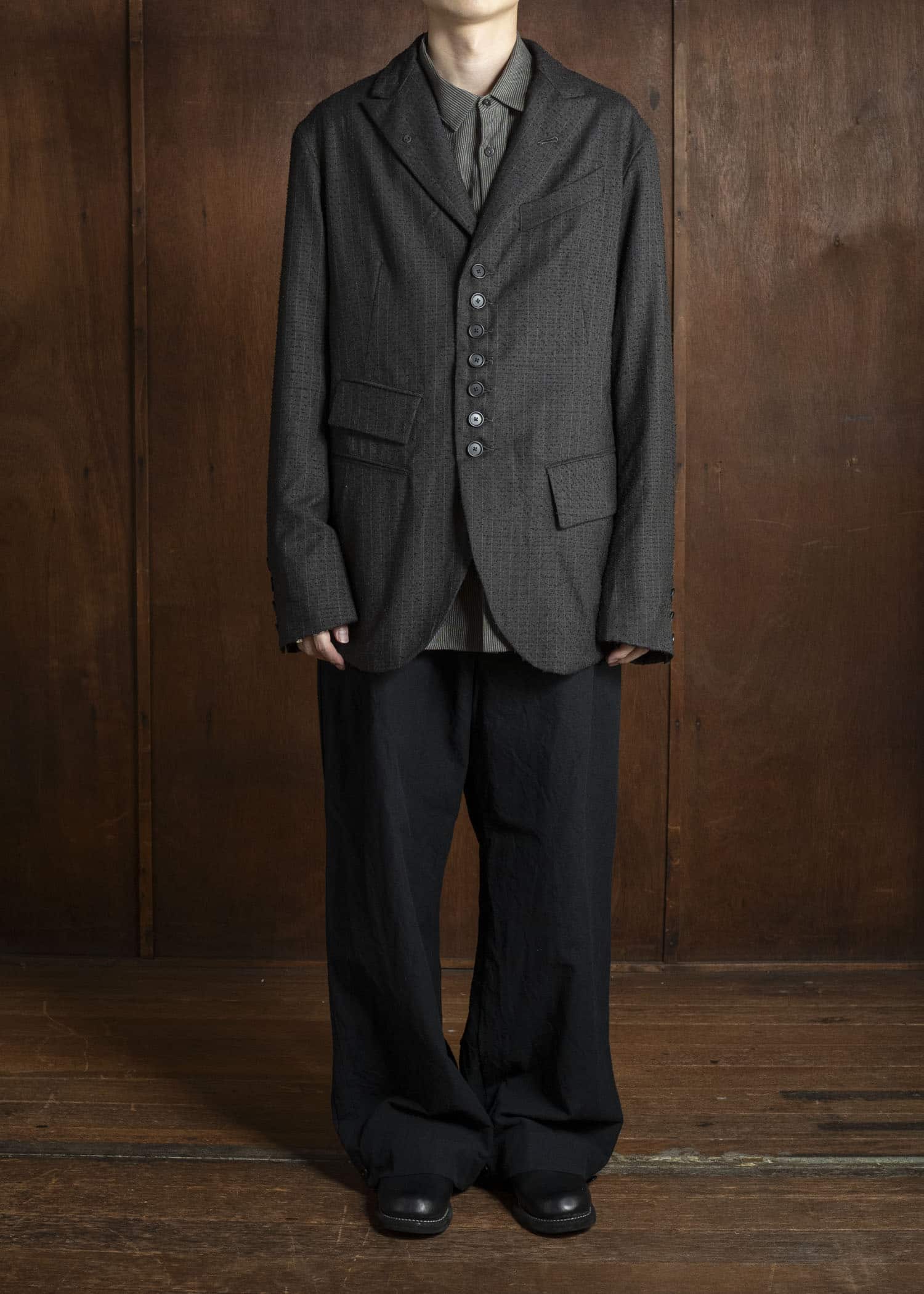 KLASICA 25F-BJK-C16 LOCKS - fn 9B Tailored Blazer IRON BROWN STRIPES