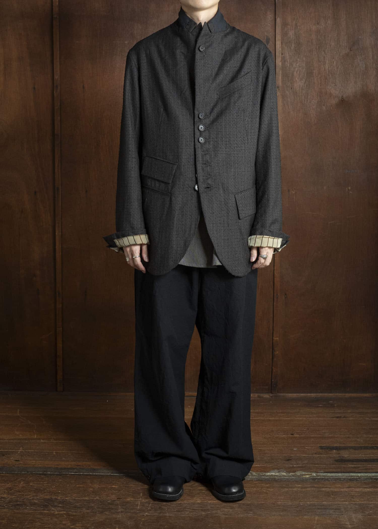 KLASICA 25F-BJK-C16 LOCKS - fn 9B Tailored Blazer IRON BROWN STRIPES