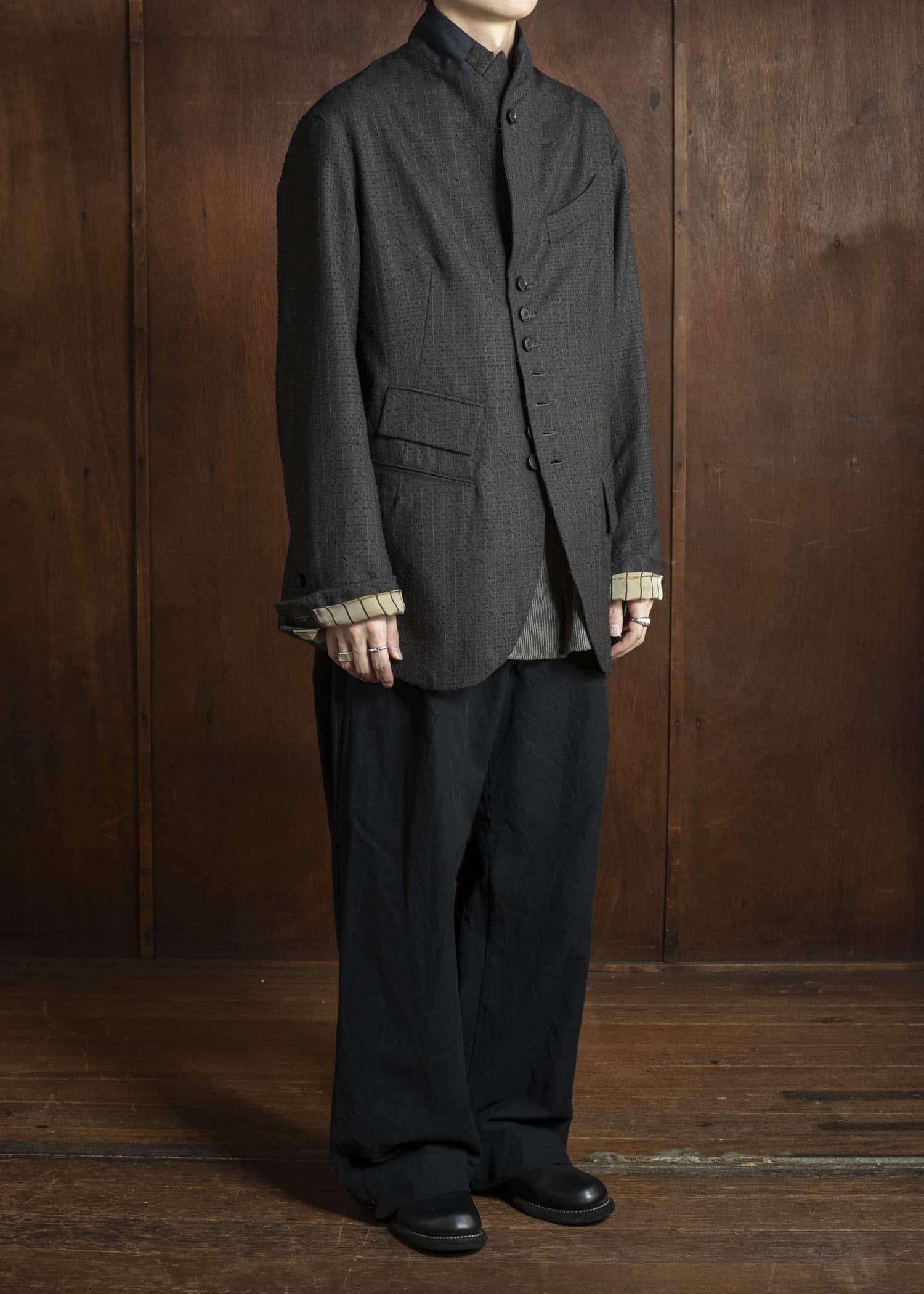 KLASICA 25F-BJK-C16 LOCKS - fn 9B Tailored Blazer IRON BROWN STRIPES