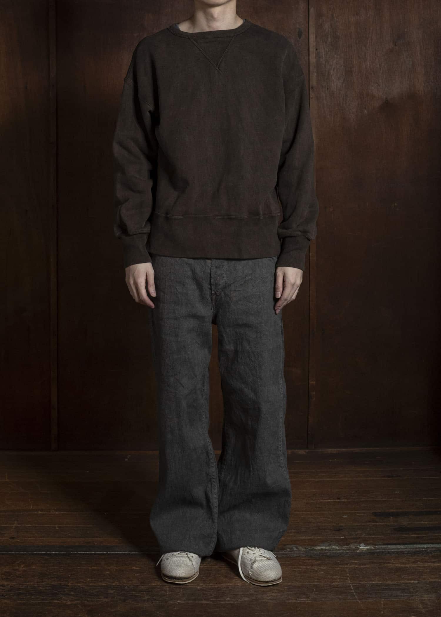 Taiga Takahashi Lot.603-Mud Dyed Brown Sweat Shirt Mud Dyed Brown