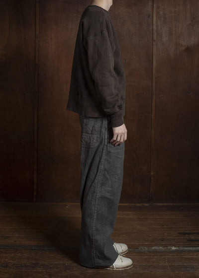 Taiga Takahashi Lot.603-Mud Dyed Brown Sweat Shirt Mud Dyed Brown