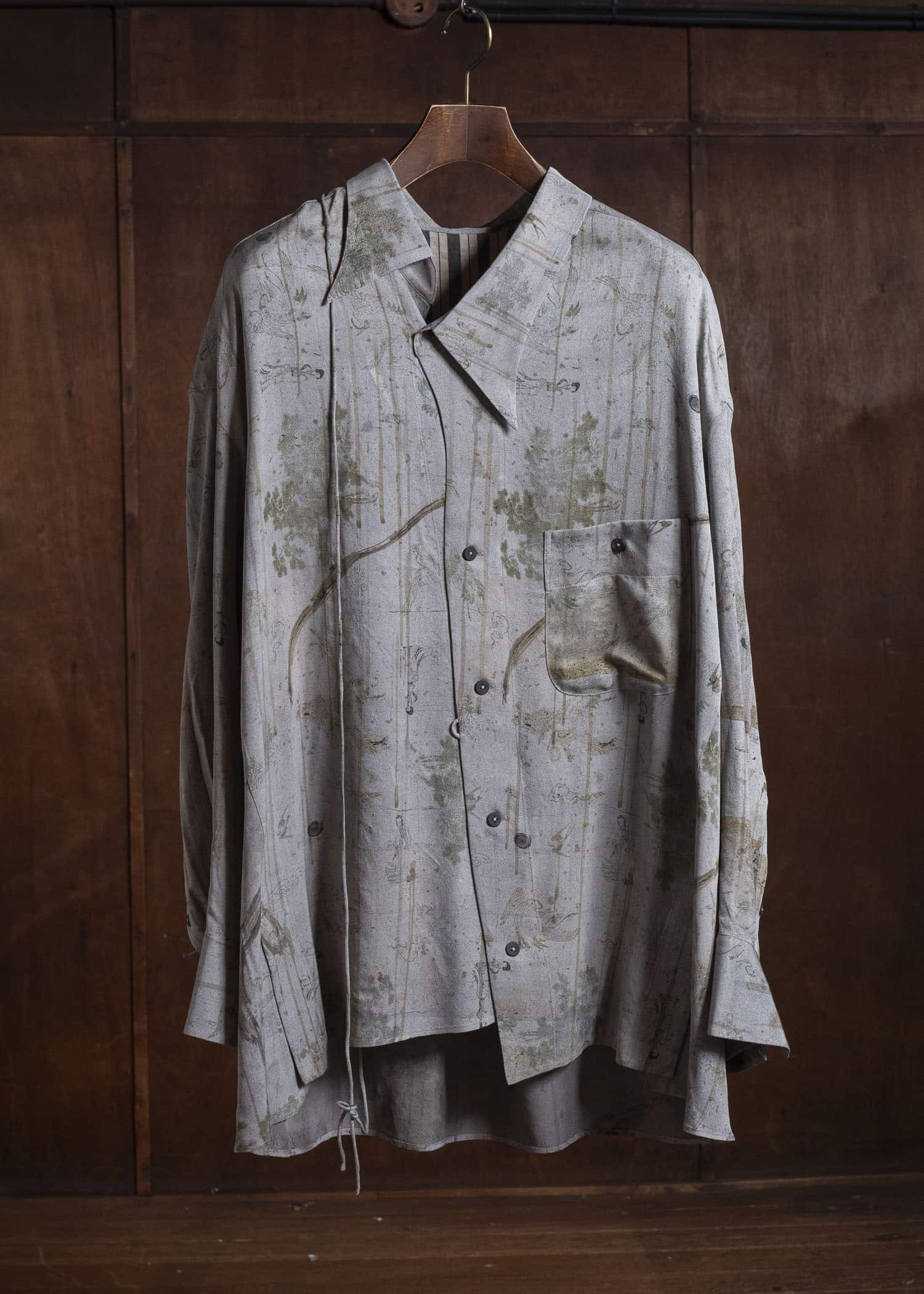 ZIGGY CHEN 0M2610707 DIGITAL PRINT ASYMMETRIC SHIRT 52