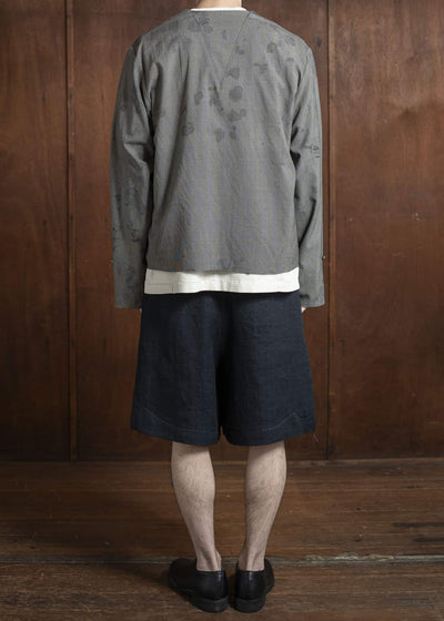 Professor.E DOUBLE-BREASTED COLLARLESS SHIRT 25SS-FM-LSH-01-TAINTED CHECK