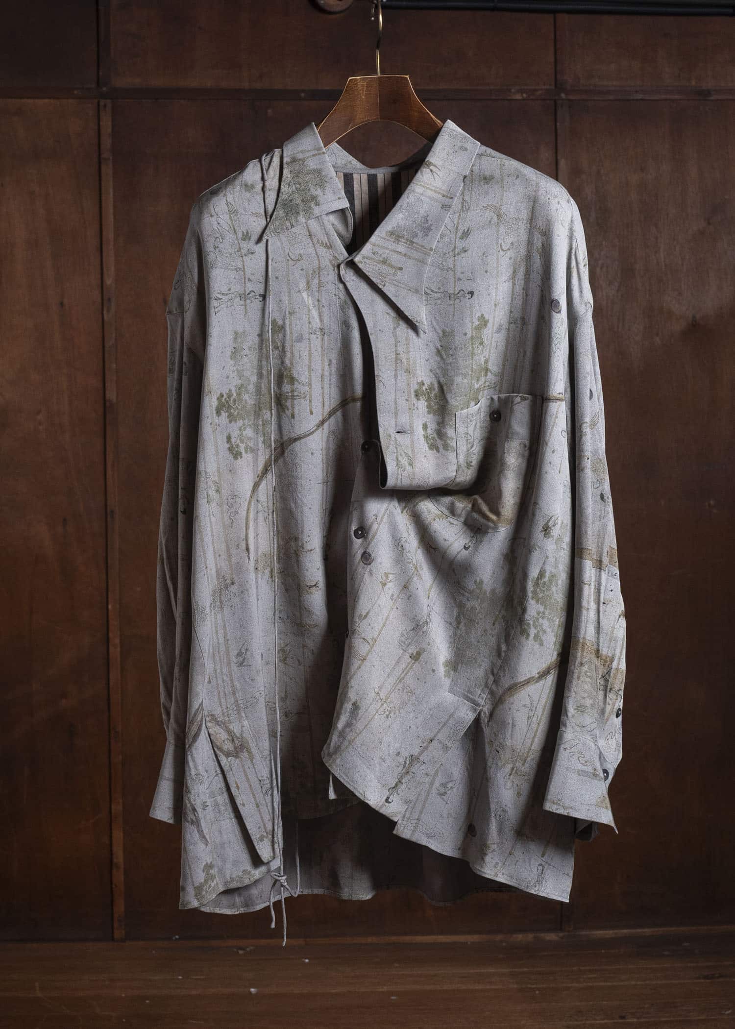 ZIGGY CHEN 0M2610707 DIGITAL PRINT ASYMMETRIC SHIRT 52