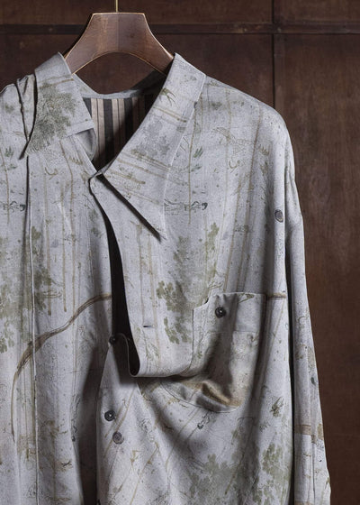 ZIGGY CHEN 0M2610707 DIGITAL PRINT ASYMMETRIC SHIRT 52