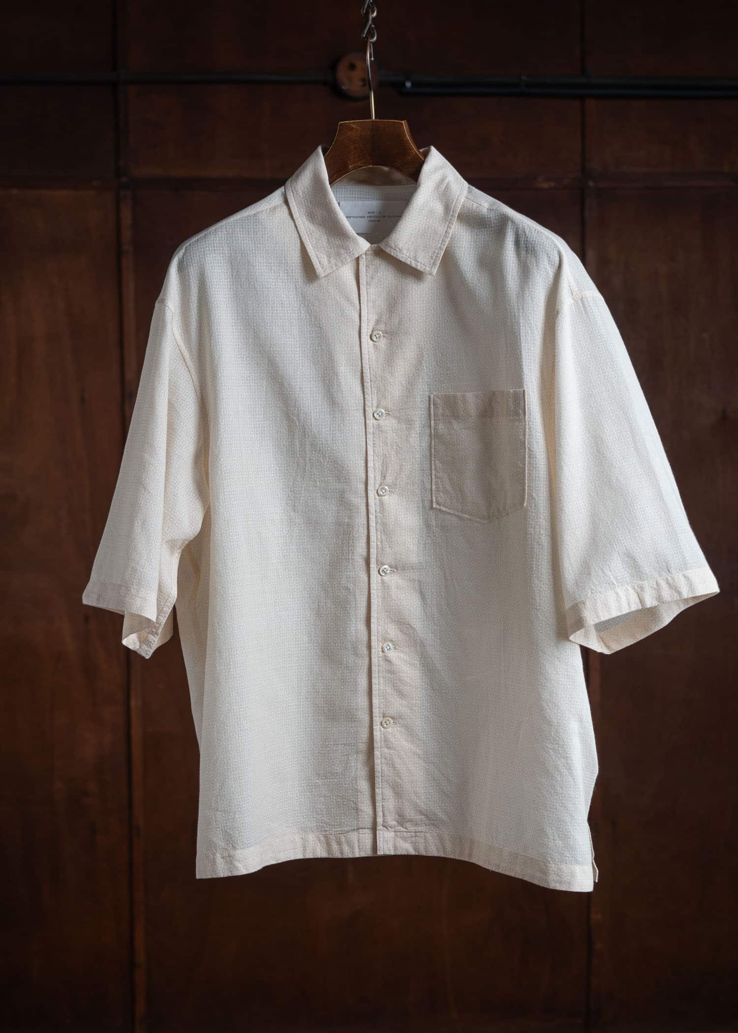 ITOH Dot Print Camp Collar Shirt Ecru